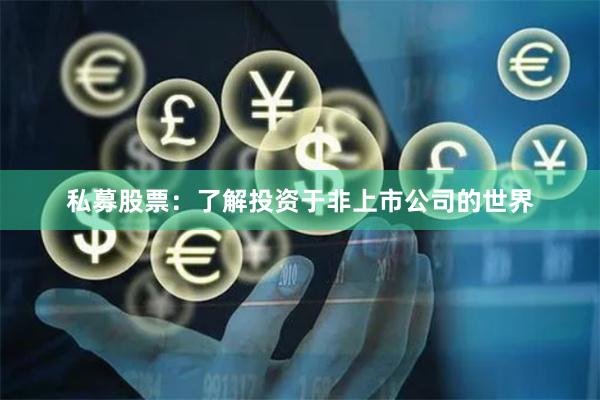 私募股票：了解投资于非上市公司的世界